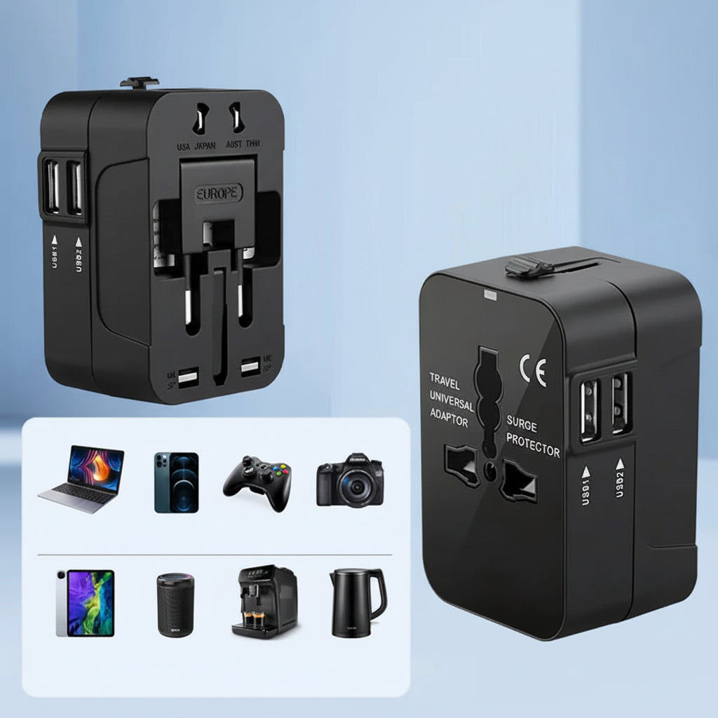 Adaptateur de voyage universel de courant alternatif, adaptateur USB