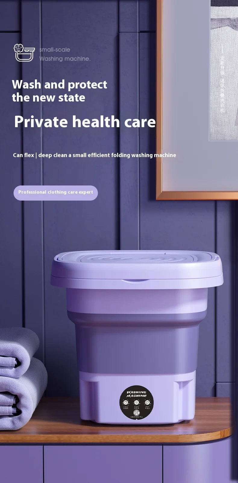 Machine à laver pliable Portable 8l