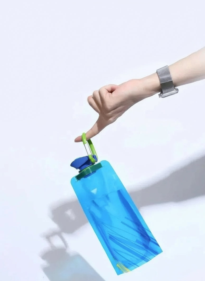 Bouteilles d'eau pliables de 700ml, flexibles et réutilisables, pour voyage et Camping