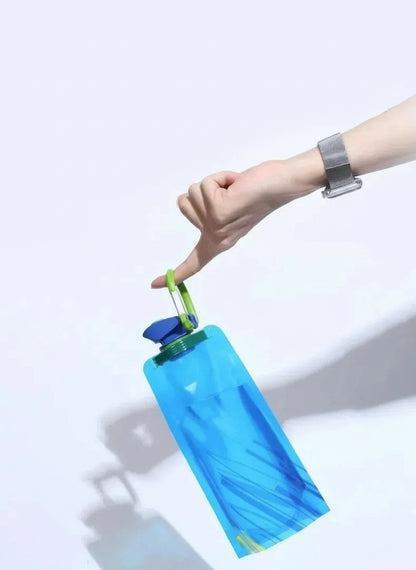 Bouteilles d'eau pliables de 700ml, flexibles et réutilisables, pour voyage et Camping