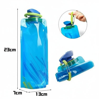 Bouteilles d'eau pliables de 700ml, flexibles et réutilisables, pour voyage et Camping