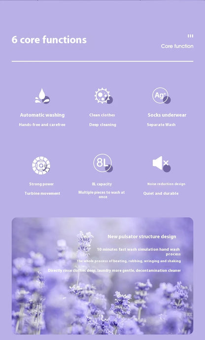 Machine à laver pliable Portable 8l